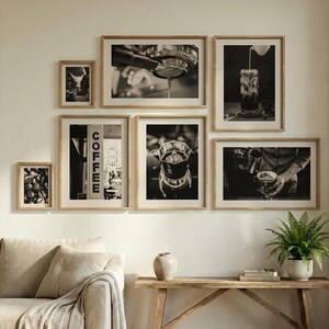 Monokrom tavelvägg med kaffemotiv, Mokakanna-espressotryck (digital nedladdning)