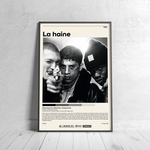 La haine | Mathieu Kassovitz, Minimalist Movie Poster, Vintage Retro Art Print, Custom Poster, Wall Art Print, Home Decor, La haine