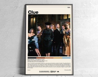 Clue Poster | Jonathan Lynn, Minimalist Movie Poster, Vintage Retro Art Print, Custom Poster, Wall Art Print, Home Decor