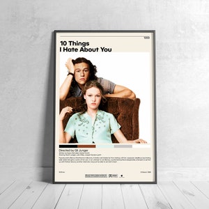 10 Things I Hate About You | Gil Junger, Minimalist Movie Poster, Vintage Retro Art Print, Custom Poster, Wall Art Prin, Home Decor