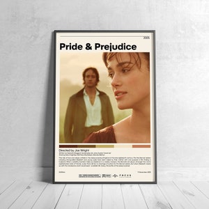 Pride & Prejudice Poster | Joe Wright Minimalist Movie Poster, Vintage Retro Art Print, Custom Poster, Wall Art Print, Home Decor