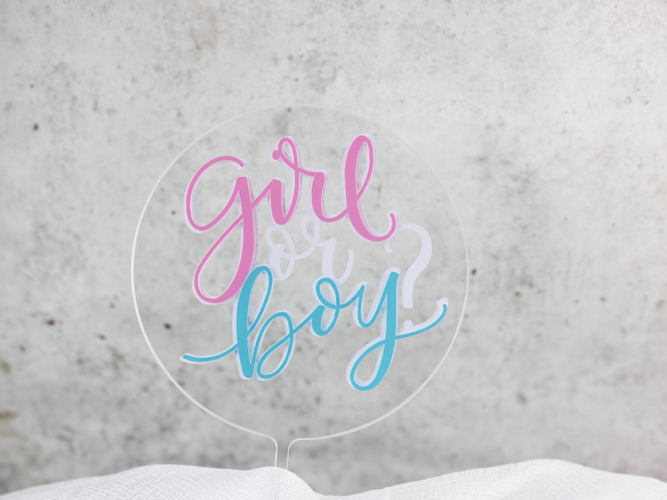 Gender Reveal Kuchenaufsatz 'What Will Baby Be' – Goldglitzernd, Für Kuchen 15–30 Cm
