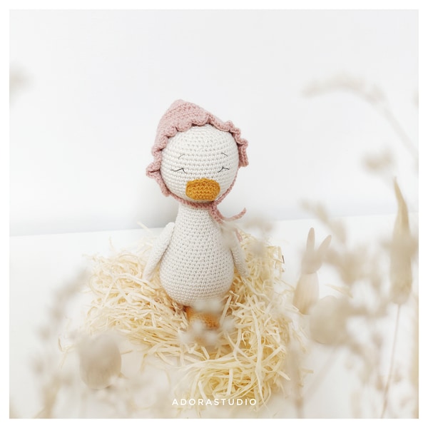 Amélie, la petite oie malicieuse | Crochet Pattern | Amigurumi | Handmade toy | Children's Gift | Crochet Animal | Oie | Goose | Duck ENG/FR