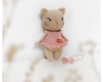 Cuddly, the sweet kitty | Crochet Pattern | Amigurumi | Handmade toy | Children's Gift | Crochet Animal | Cat | Cat | Kitty ENG/FR