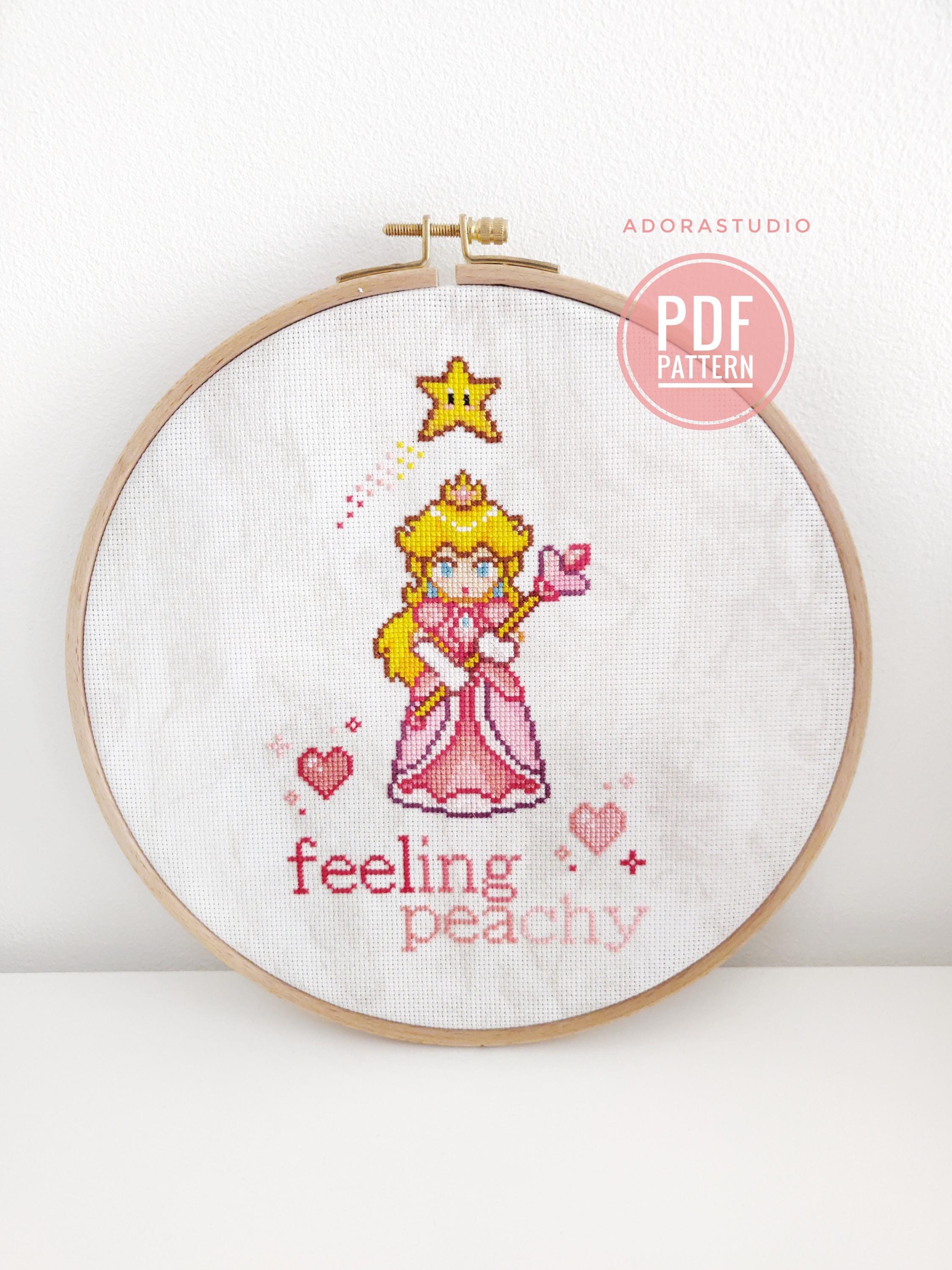 Princess peach cross stitch pattern - Etsy 日本