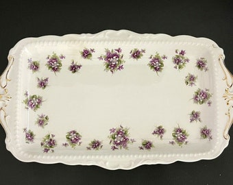 Royal Albert Sweet Violets Rectangular Sandwich Tray, Vintage England, Ex Con