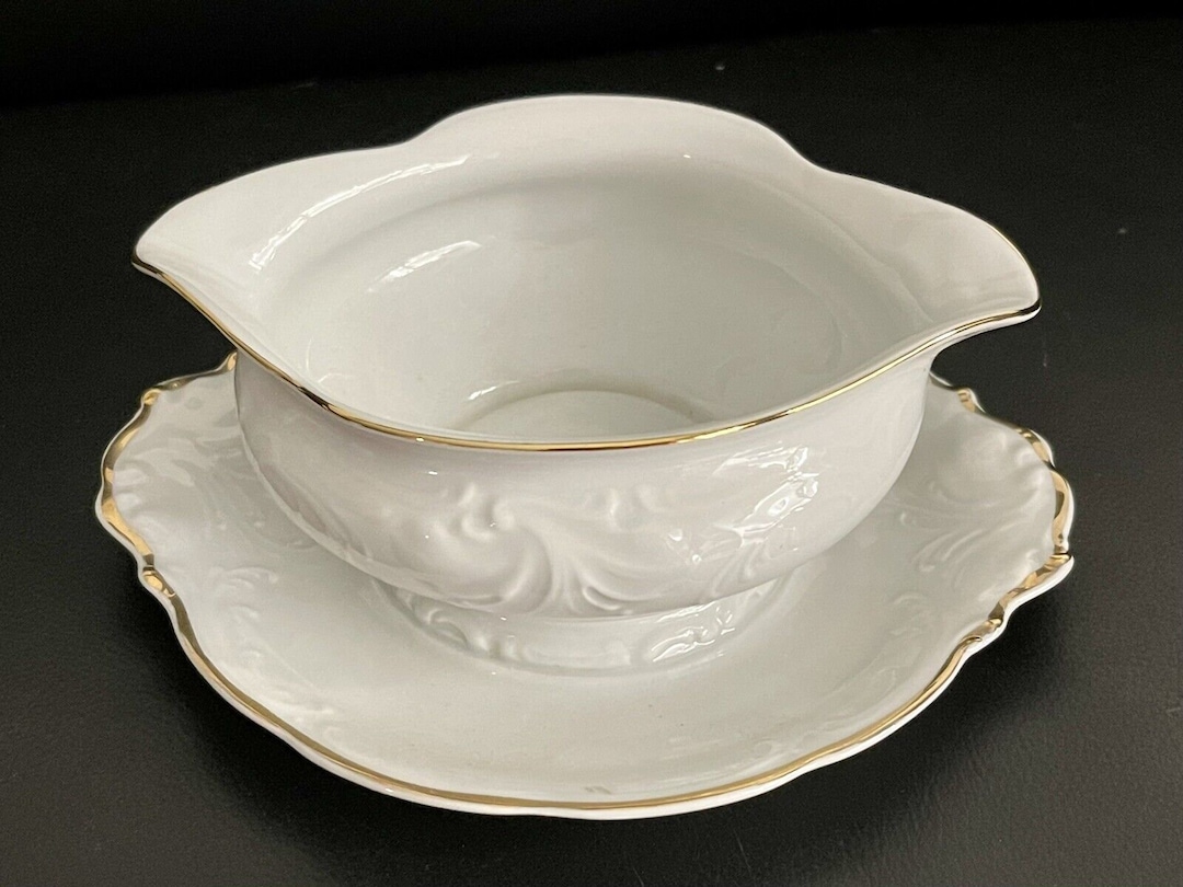 Vintage Harbro Wawel Gold Rimmed Gravy Boat Made in Poland Etsy