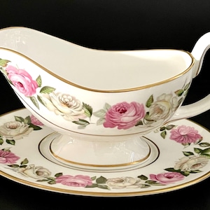 Gorgeous Royal Worcester Royal Garden bowls (various types), gravy boat with saucer, England