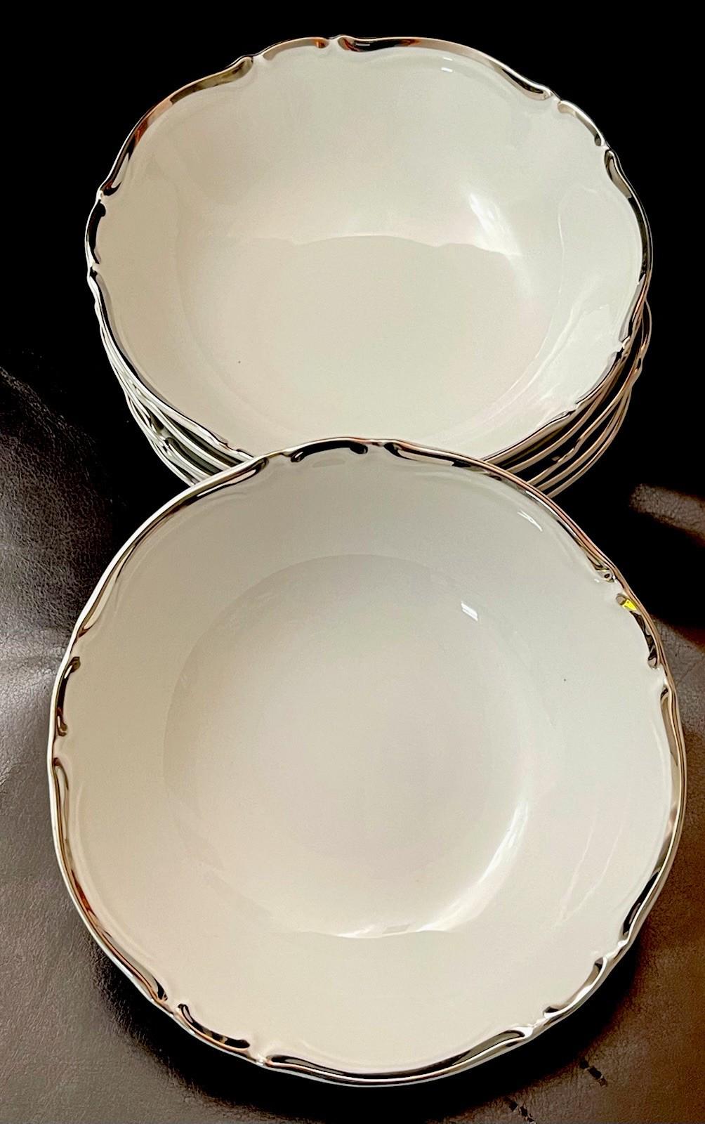 Gorgeous Vintage Seyei Majestic White Silver Set Of 6 Bowls, Japan
