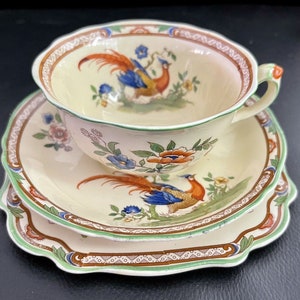 Vintage Royal Venton, John Steventon & Sons Tea Trio, Burslem, 1930-1936, VGC