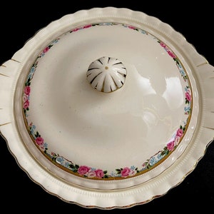 Vintage Alfred Meakin SOL Pink Rose Lidded Vegetables/Casserole Dish