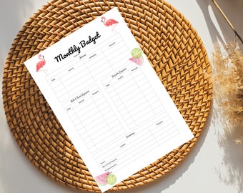 Miami vibes - monthly budget - 1 page - A4