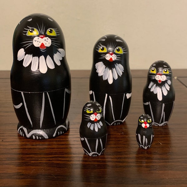 Nesting Cats, Matryoshka for Kids , Nesting Animals , Russian Nesting Dolls