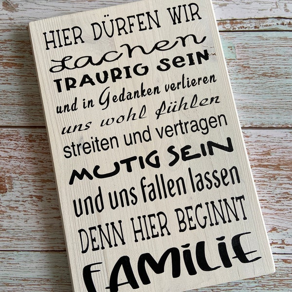 Holzbrett -Familie-