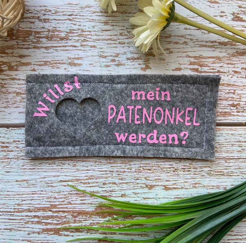 Schokoriegel Filzhülle PATENTANTE/PATENONKEL 1 Stück Bild 5