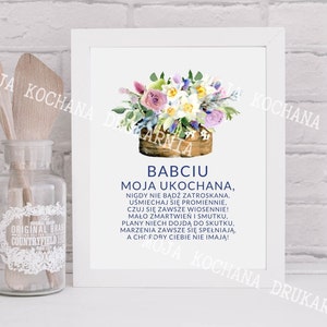 Regalo polaco para la abuela, abuela polaca, abuela polaca, en polaco, regalo para la abuela, día de la abuela, poema para la abuela, impresión DIGITAL, digital