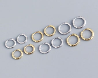 Sterling Silver Hoop Earrings, Simple Minimalist. 8mm, 10mm,12mm