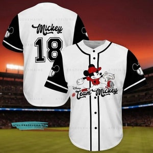 Mickey Mouse Baseball Jersey Etsy