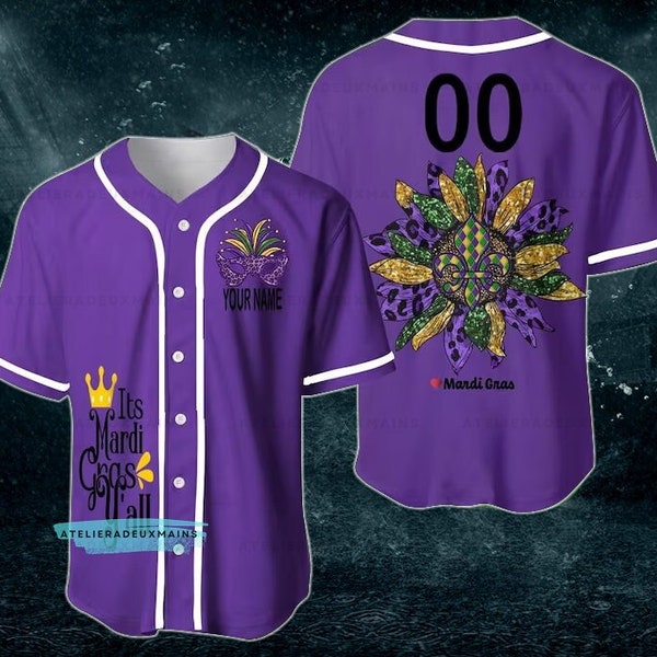 Personalized Mardi Gras Baseball Jersey, Mardi Gras Baseball Jersey,Mardi Gras Tee,Custom Mardi Gras Baseball Jersey,Custom Baseball Jersey