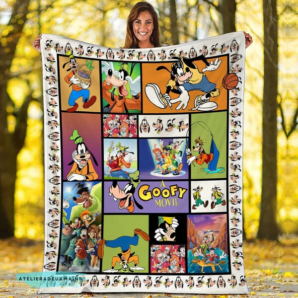 A Goofy Movie Characters Goofy Moods Christmas Gift Fleece Blanket, Fleece Blanket Christmas Gifts,Goofy Fleece Blanket,Goofy Movies Blanket