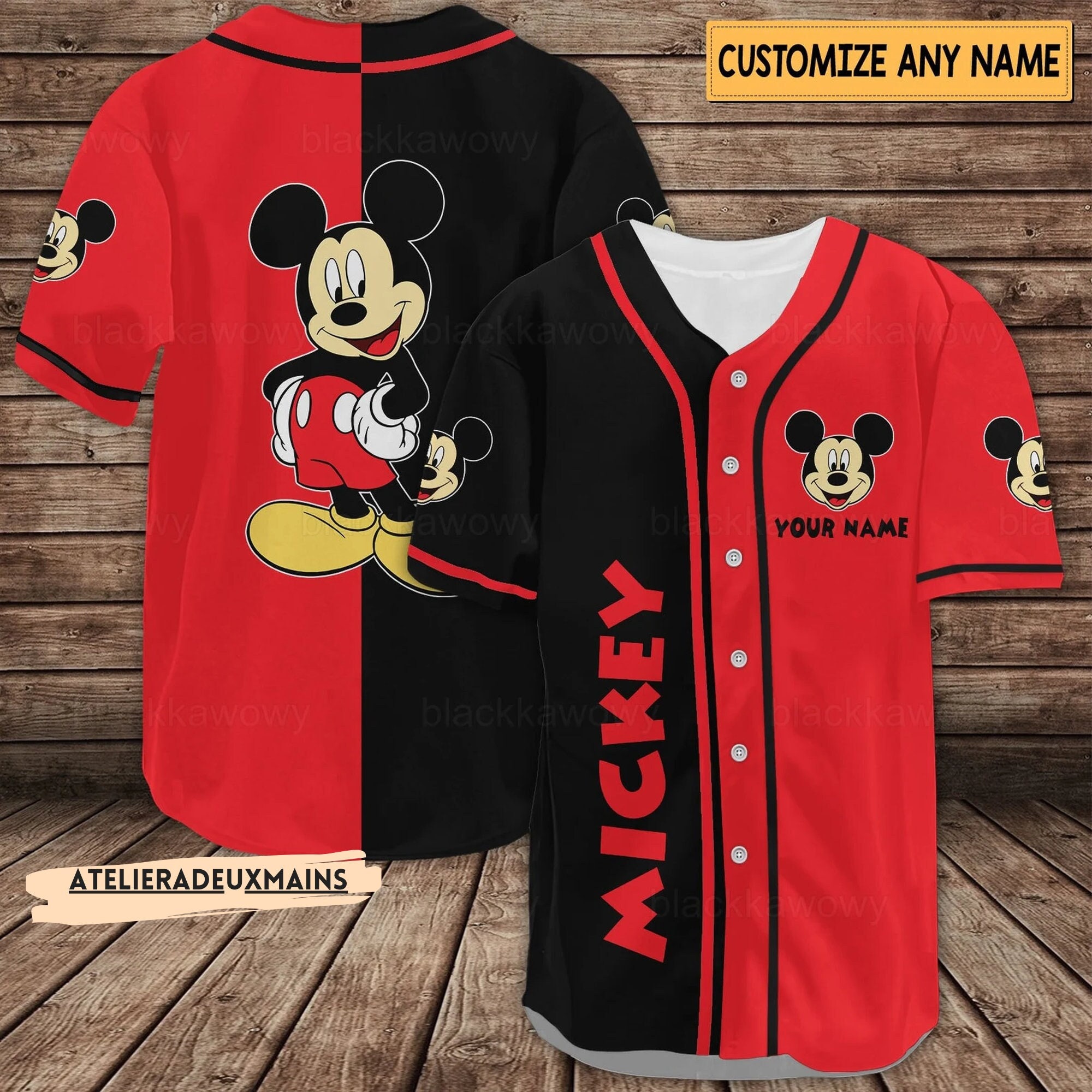 Mickey Mouse Cartoon Baseball Jersey,Personalize Baseball Jersey