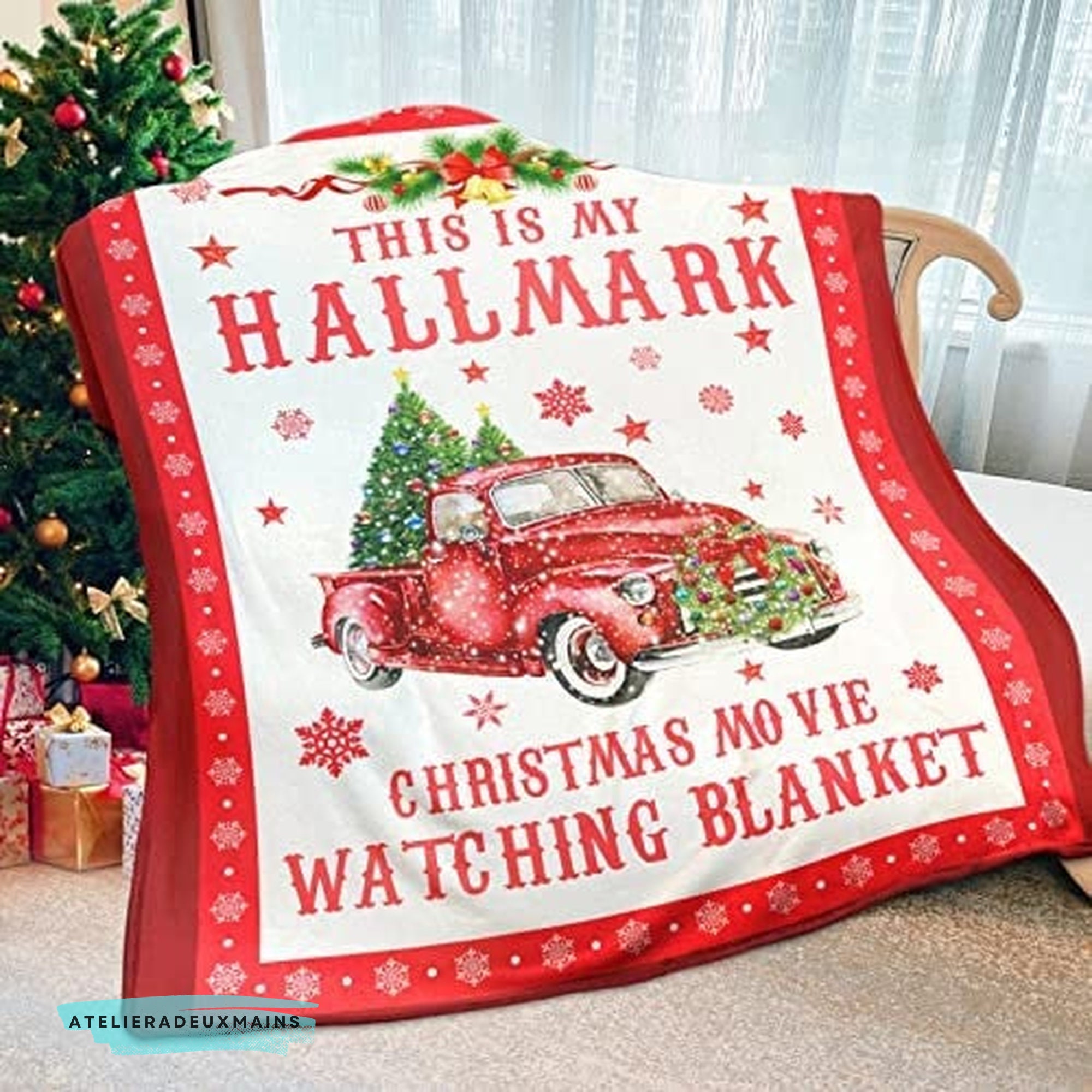 Name This Is My Hallmark Christmas Movie Fleece Blanket sold by
