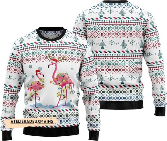 Flamingo ugly shop christmas sweater
