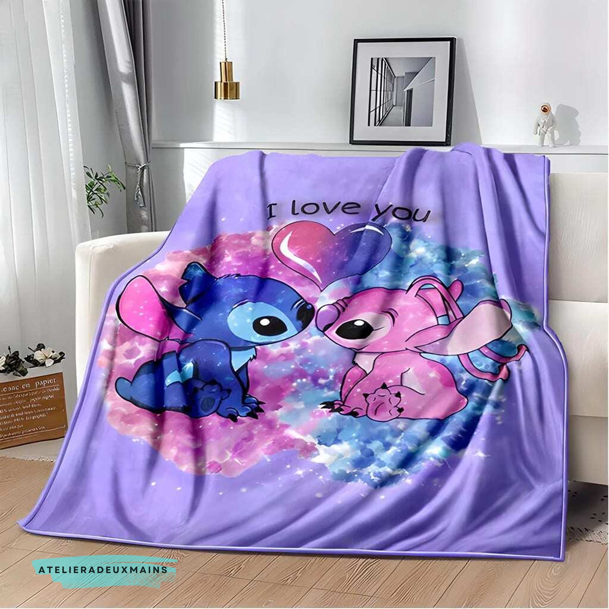 Personalized Lilo And Stitch Sherpa Blanke Christmas Gifts For Kids - Jolly  Family Gifts