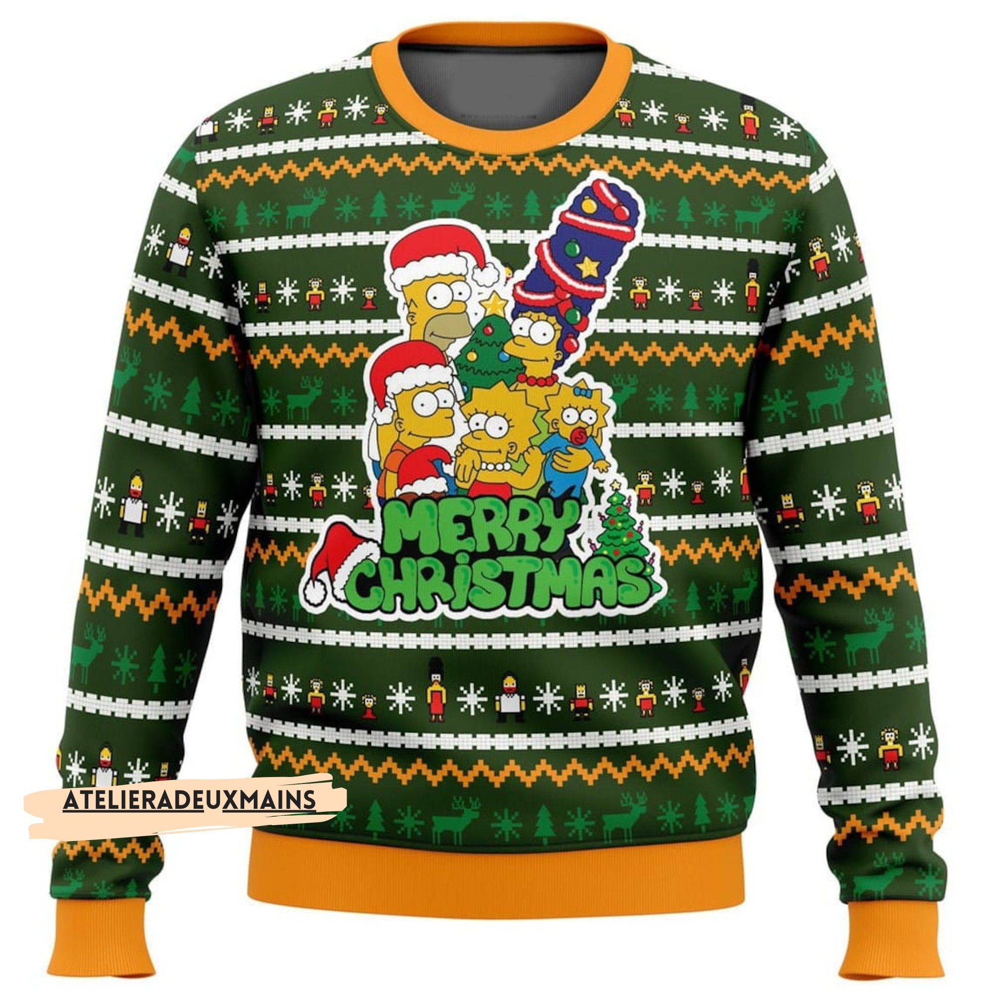 The Simpsons Christmas Sweater - Etsy