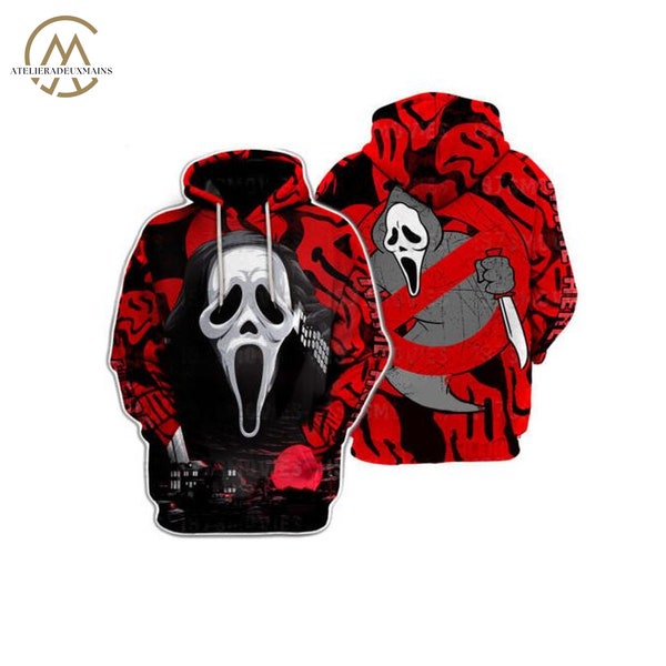 Scream Ghostface Merch Halloween Horror Movie Hoodie Sweatshirt Autumn For Men Women Long Sleeve Scary Pullover