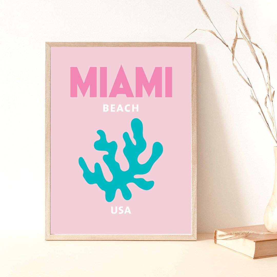 Miami Print, Colorful Wall Art, Instant Download Etsy