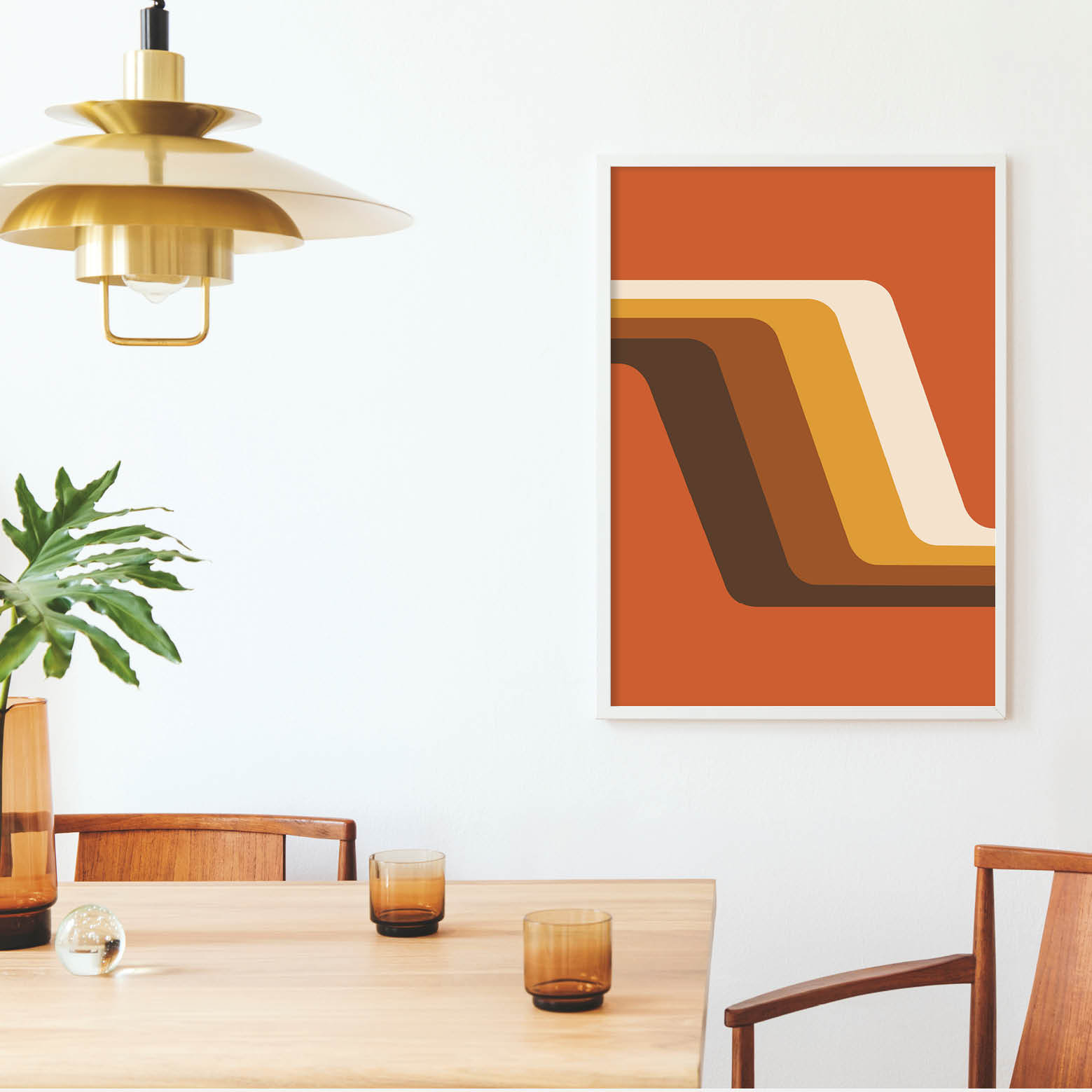 Retro stripes Print Mid Century Art Printable Wall Art retro print