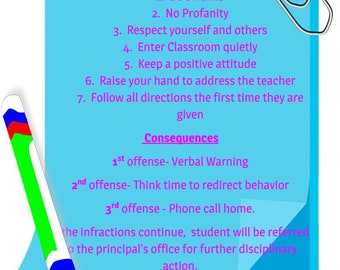 Klassenzimmer Regeln Poster