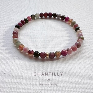 Green & Pink Tourmaline Crystal Bracelet: 14k Gold Filled