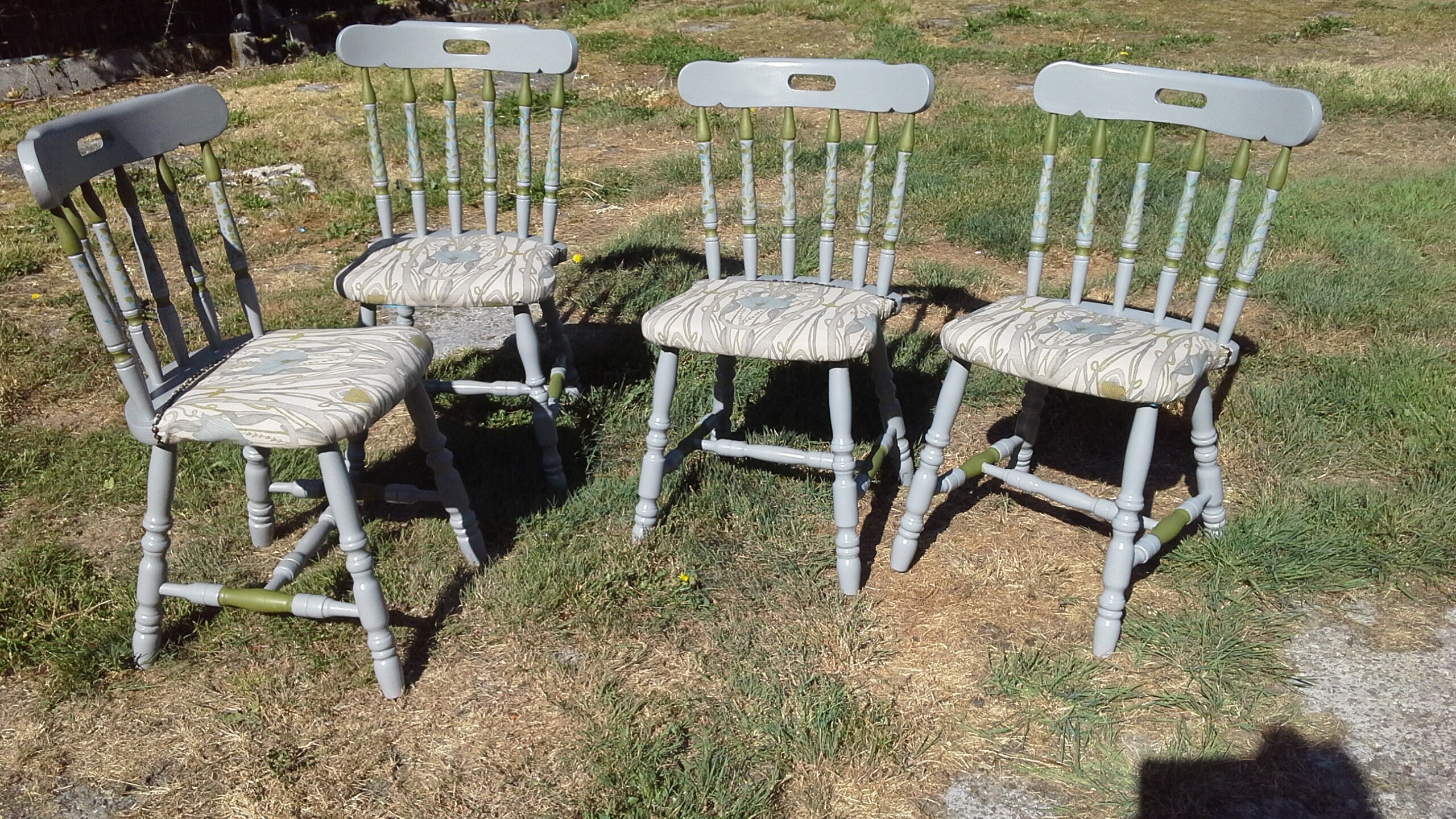 Hand Painted wooden dining chairs. Etsy