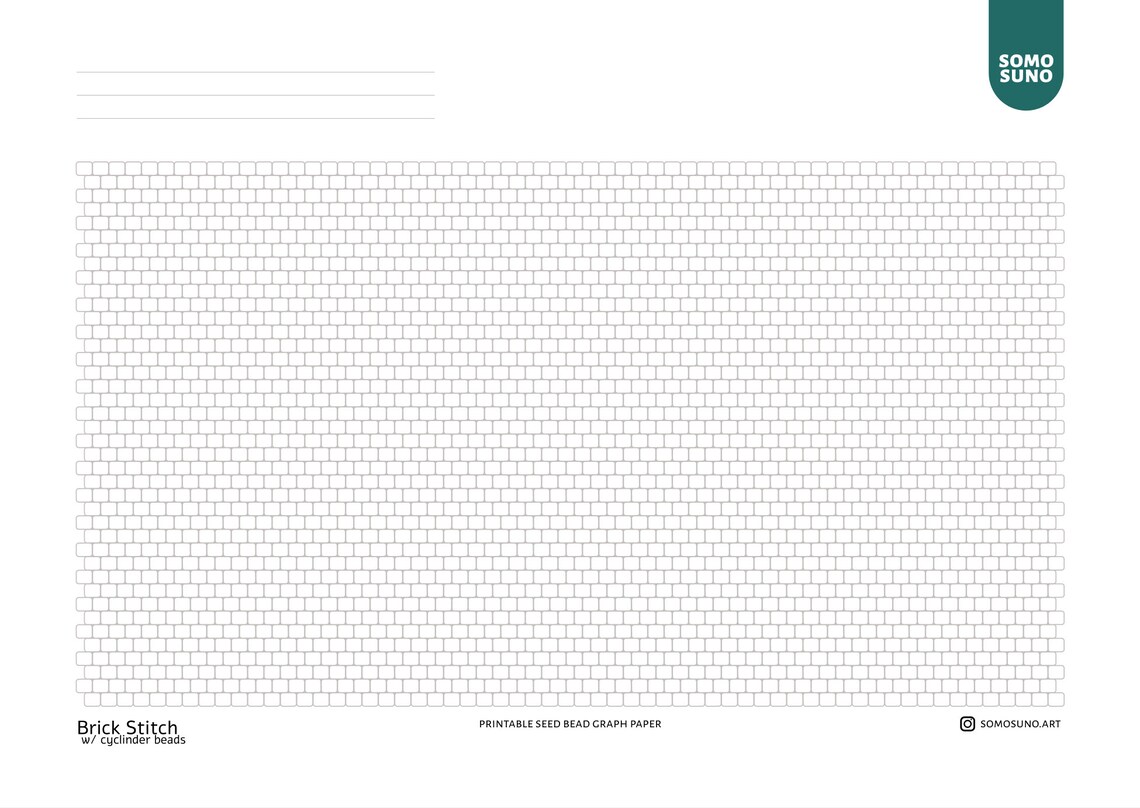 Brick Stitch Graph Paper Download Portrait and Landscape Etsy