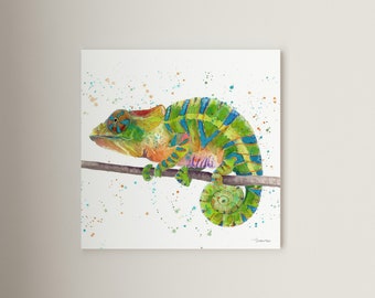 Chameleon Print | Wall Art for the home | Great Christmas gift idea | Home decor | Canvas | Fine art print #85