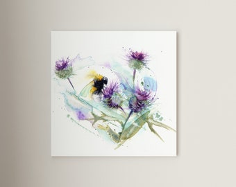 Bee & Thistle Print | Wall Art for the home | Great gift idea | Home decor | Fine art print | Canvas #89
