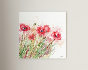 Red Poppies Print | Wall Art for the home | Great gift idea | Home decor | Canvas | Fine art print #69