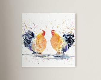 Chicken, Hen Print | Wall Art for the home | Great gift idea | Home decor | Canvas | Fine art print