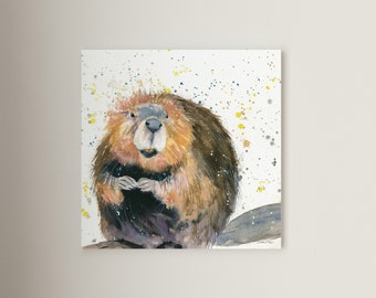 Beaver Print | Wall Art for the home | Great gift idea | Home decor | Canvas | Fine art print #94