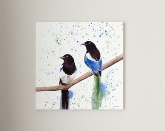 Magpies Print | Wall Art for the home | Great gift idea | Home decor | Canvas | Fine art #27