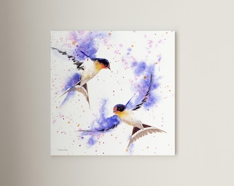 Swallows Print | Wall Art for the home | Great gift idea | Home decor | Canvas | Fine art #23