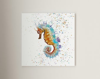 Seahorse Print | Wall Art for the home | Great gift idea | Home decor | Fine art print | Canvas #100