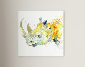 Rhino Print | Wall Art for the home | Great Christmas gift idea | Home decor | Canvas | Fine art print #83