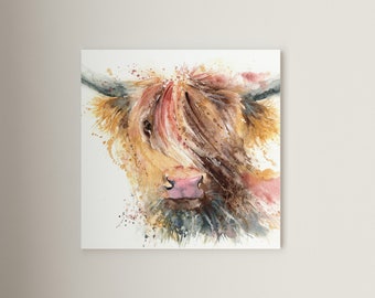 Highland Cow Print | Wall Art for the home | Great gift idea | Home decor | Fine art | Canvas #07 | Spring | Contemporary