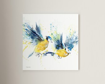 Blue tits Print | Wall Art for the home | Great Christmas gift idea | Home decor | Canvas | Fine art print #88