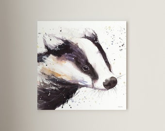 Badger Print | Wall Art for the home | Great gift idea | Home decor | Canvas | Fine art print #96