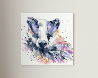 Badger Print | Wall Art for the home | Great gift idea | Home decor | Canvas | Fine art print #98