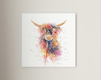 Highland Cow Print | Wall Art for the home | Great gift idea | Home decor | Fine art | Canvas #19